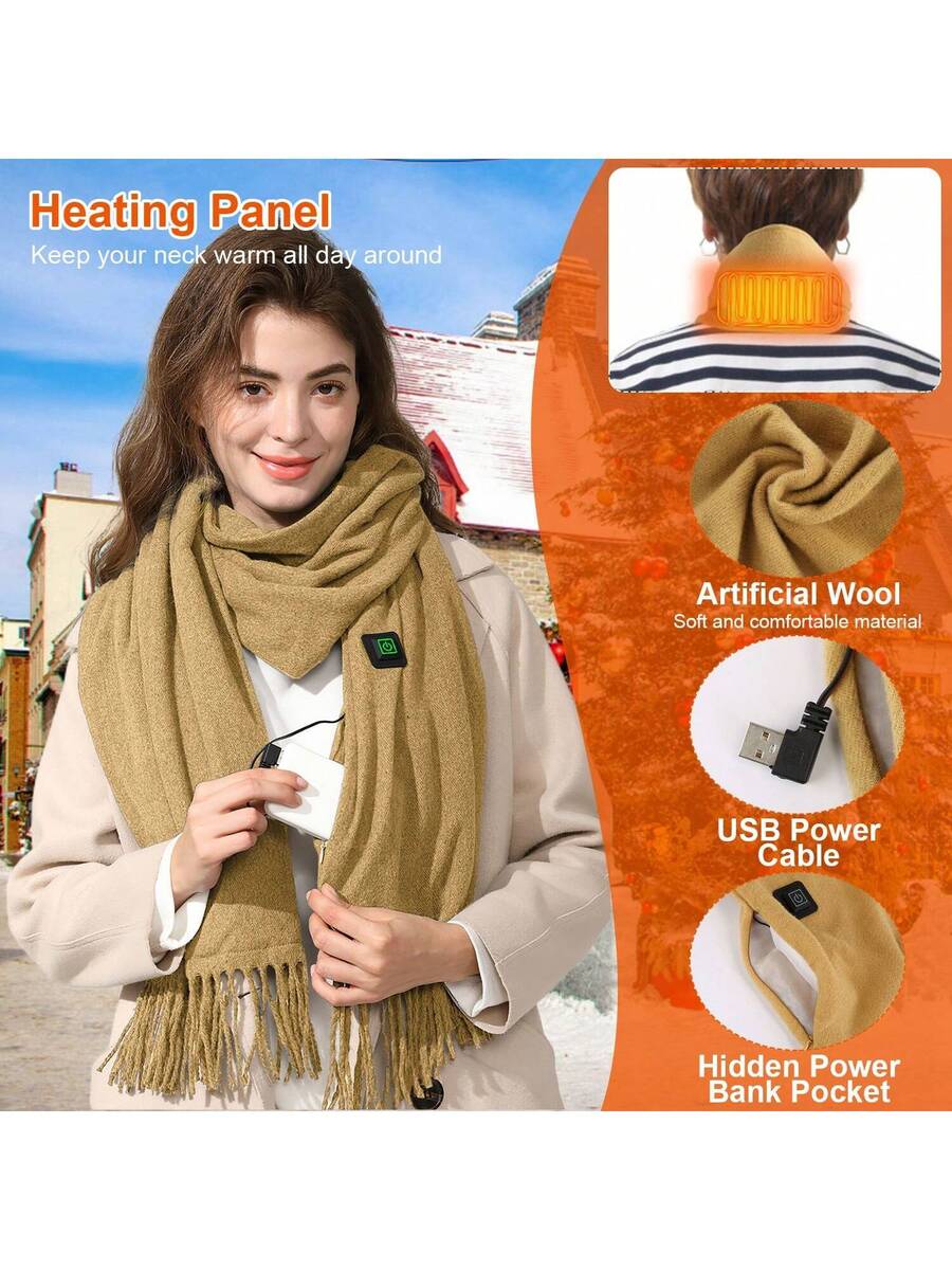 USB Heated Winter Scarf – 3 Heat Settings – image 3