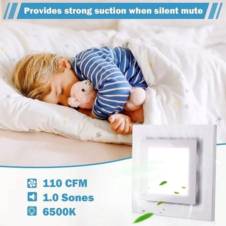 Bathroom Exhaust Fan with LED Light – 110 CFM – image 3