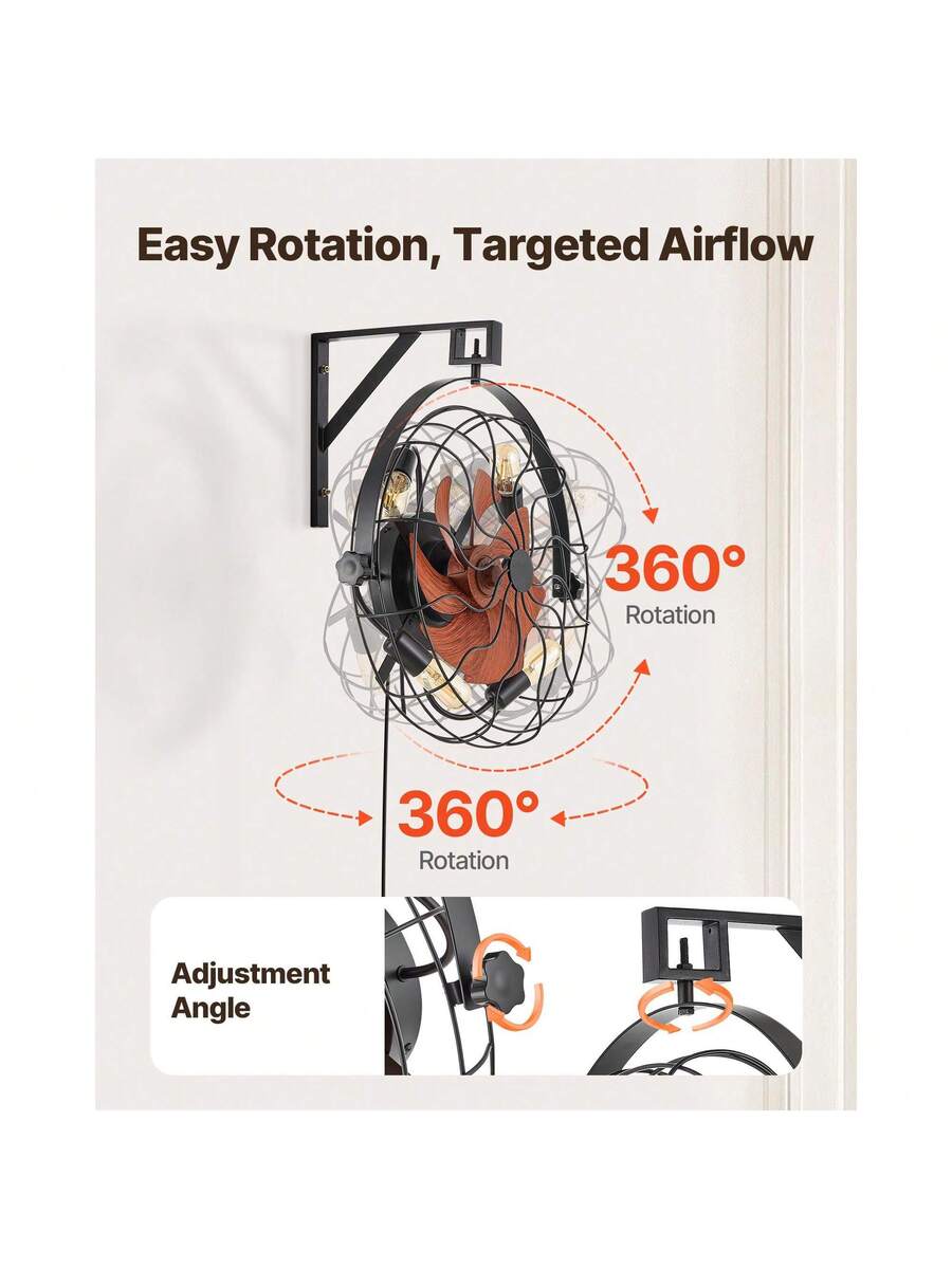 21-Inch Wall-Mounted Fan with Light – image 6
