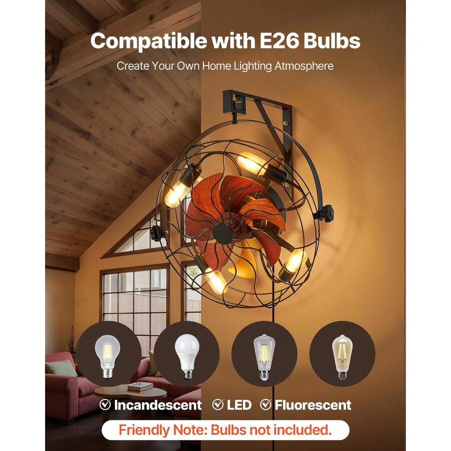 21-Inch Wall-Mounted Fan with Light – image 4