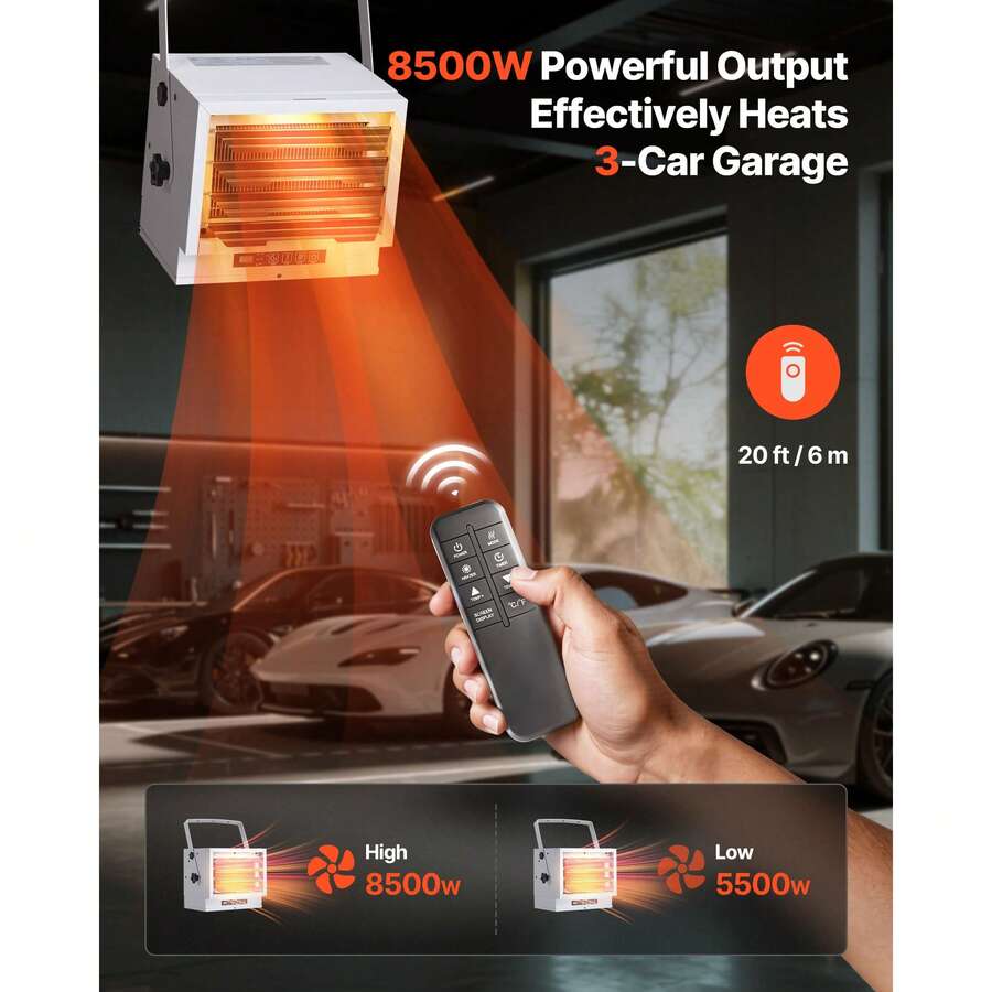 8500W Electric Garage Heater with Remote – image 2