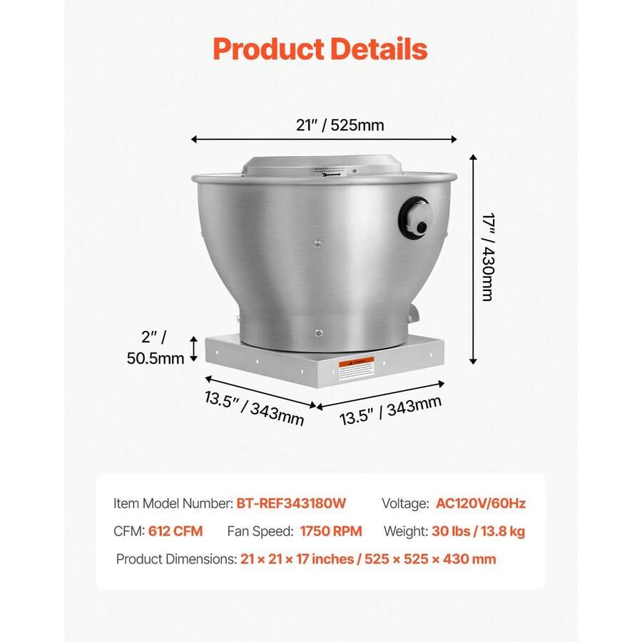 Commercial Kitchen Exhaust Fan – 612 CFM – image 7