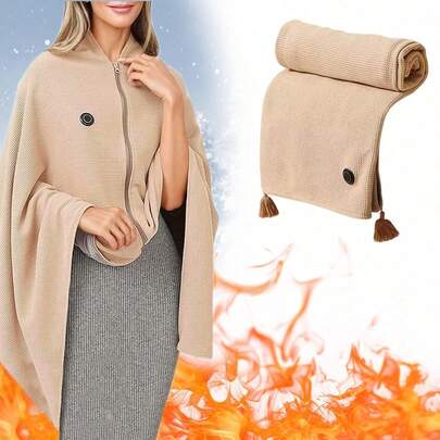 USB Heated Hooded Blanket Shawl – image 11