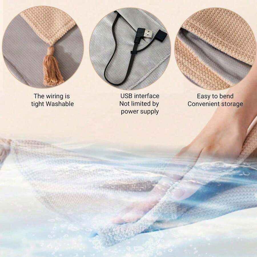 USB Heated Hooded Blanket Shawl – image 7