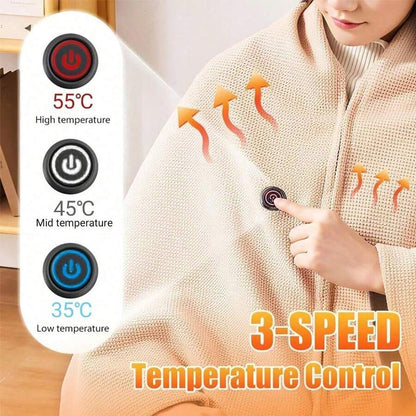 USB Heated Hooded Blanket Shawl – image 9