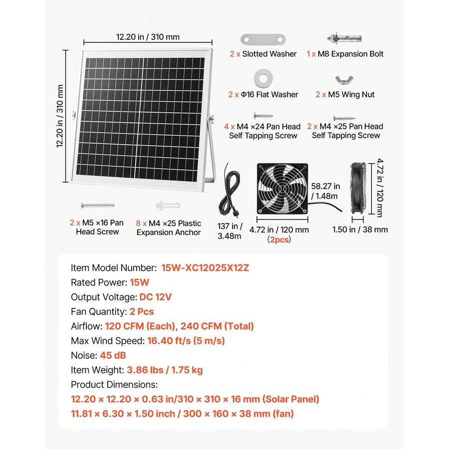 15W Solar Dual Fan Kit – image 7