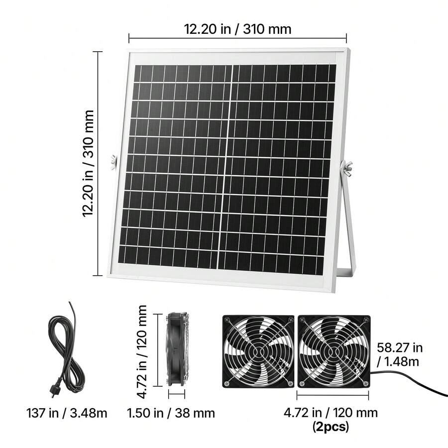 15W Solar Dual Fan Kit – image 10