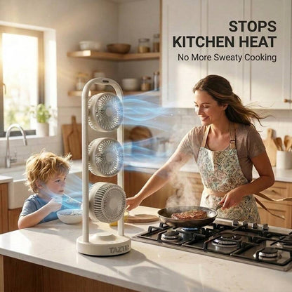 TazTir Triple-Head Standing Fan – image 4