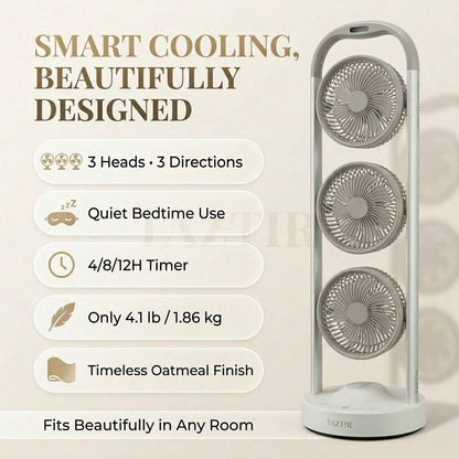 TazTir Triple-Head Standing Fan – image 8