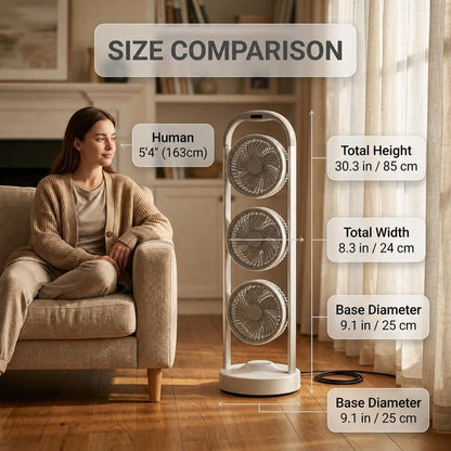 TazTir Triple-Head Standing Fan – image 5