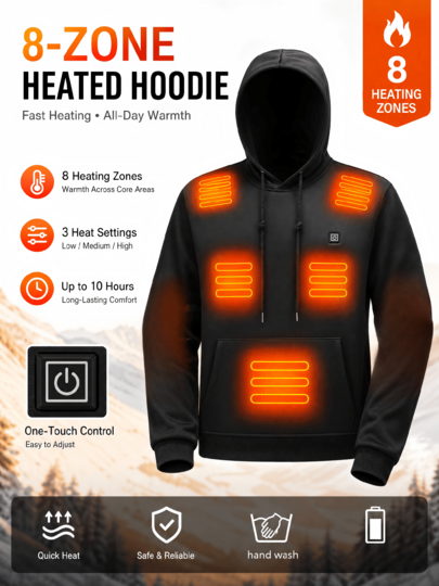 8-Zone USB Heated Hoodie – image 11