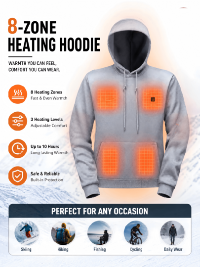 8-Zone USB Heated Hoodie – image 12